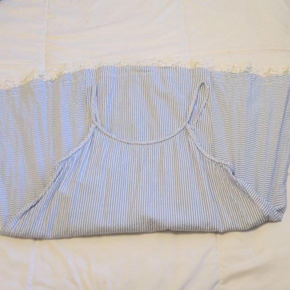 ❣️HP❣️Red Camel cotton seersucker adjustable straps & lace sundress sz:S - Picture 4 of 6